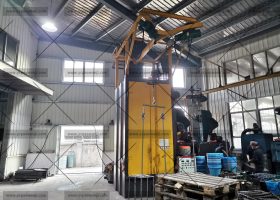 發(fā)往湖南長(zhǎng)沙Q3710吊鉤式拋丸機(jī)拋丸除銹去氧化皮效果怎么樣？